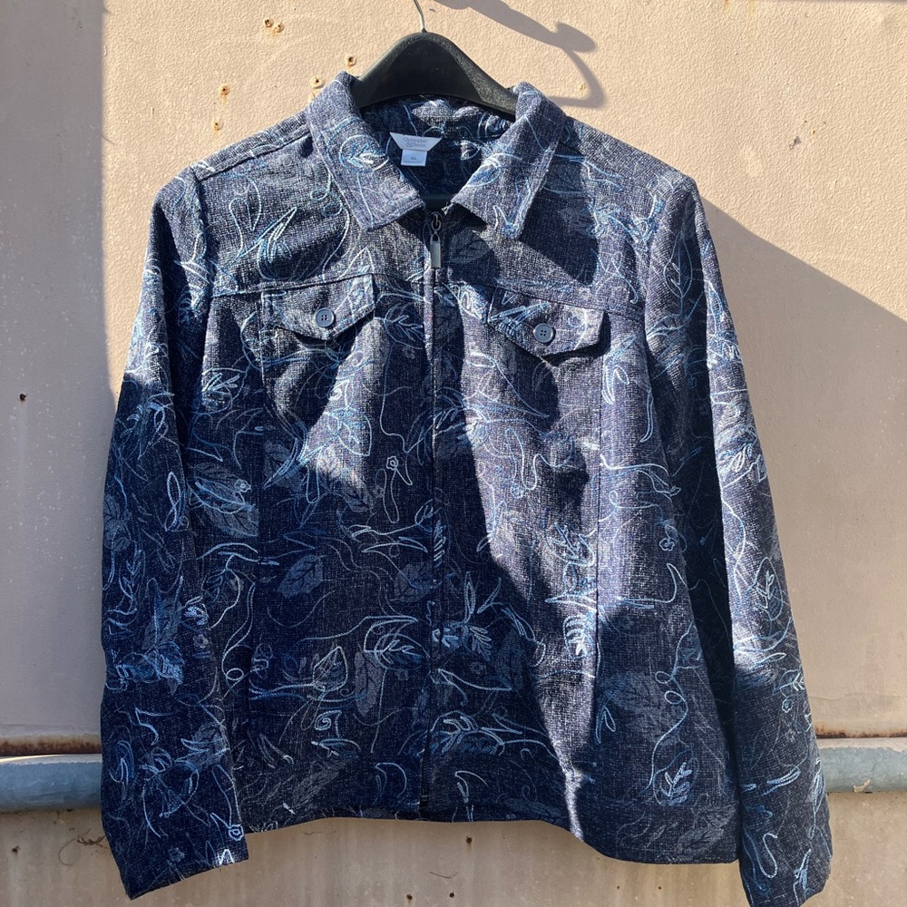 Christopher & Banks Blue Textured Jacket